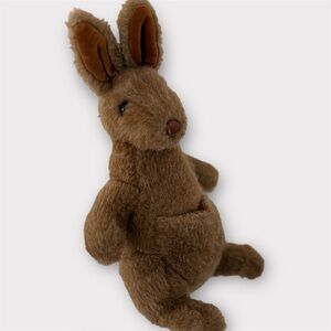 vintage Gund brown Kangaroo wind up music stuffed animal with pouch